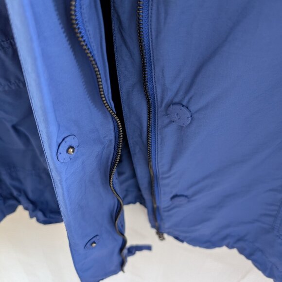 Eileen Fisher Royal Blue Rain Jacket High Collar Nylon Windbreaker Medium - Picture 7 of 7